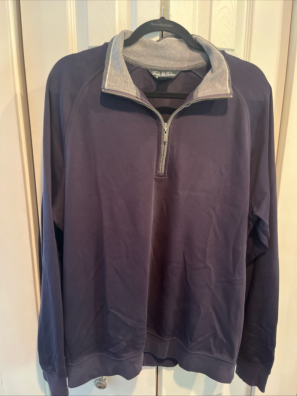 Brooks Brothers Dark Blue Zip-Up pullover sz large men’s